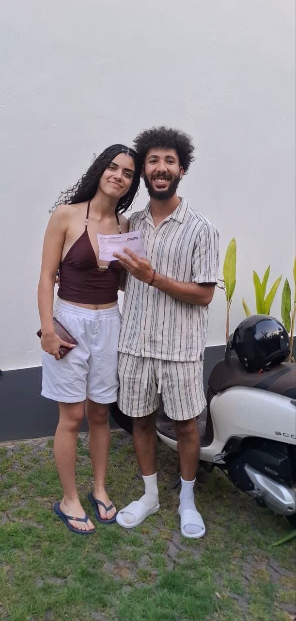 Giddy Bikes guest on a scooter in Bali